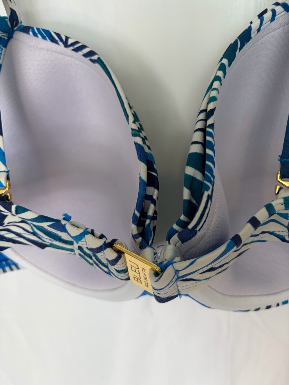 Bleu Rod Beattie Blue & White Leaf-Print Support Bikini Top and swim bottoms - Picture 5 of 15